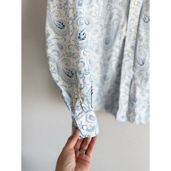 Panhandle Shirt Men's XL Button Up Long‎ Sleeve Paisley Print Pearl Snap Western - Picture 7 of 14